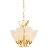 Forest Glen 6 Light Chandelier, Vintage Gold Leaf-Lighting-High Fashion Home