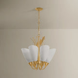 Forest Glen 6 Light Chandelier, Vintage Gold Leaf-Lighting-High Fashion Home