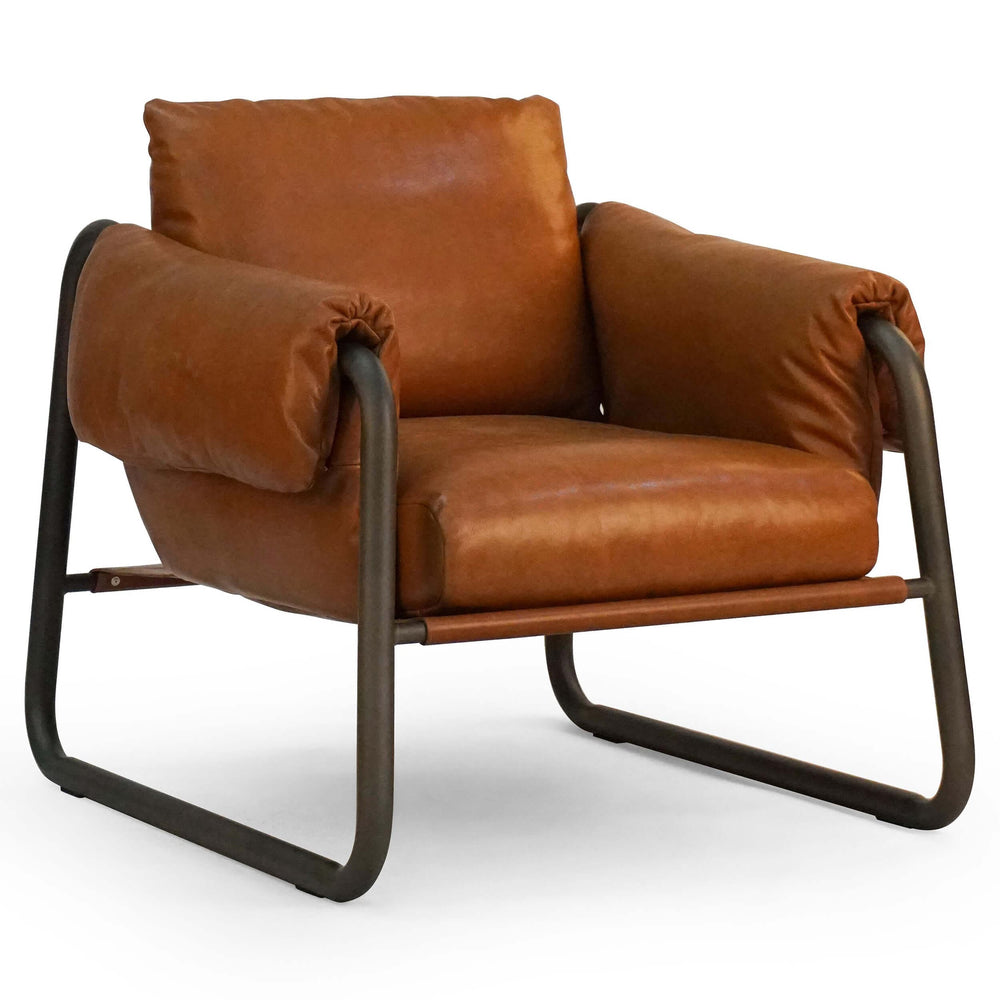 Francisco Leather Chair, Dakota Tobacco