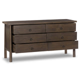 Freddie 6 Drawer Dresser, Brown by Four Hands-Furniture - Storage-High Fashion Home