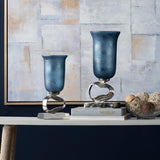 Freestyle Sculptural Vase, Blue-Accessories-High Fashion Home