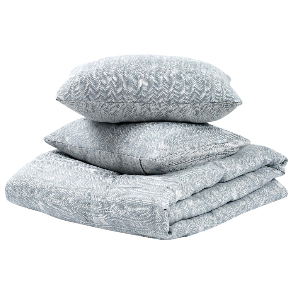 French Herringbone Comforter Set, Storm