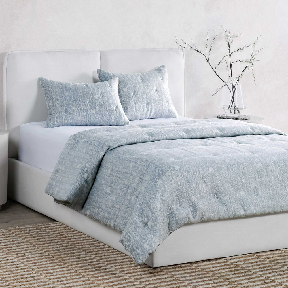 French Herringbone Comforter Set, Storm-Accessories-High Fashion Home