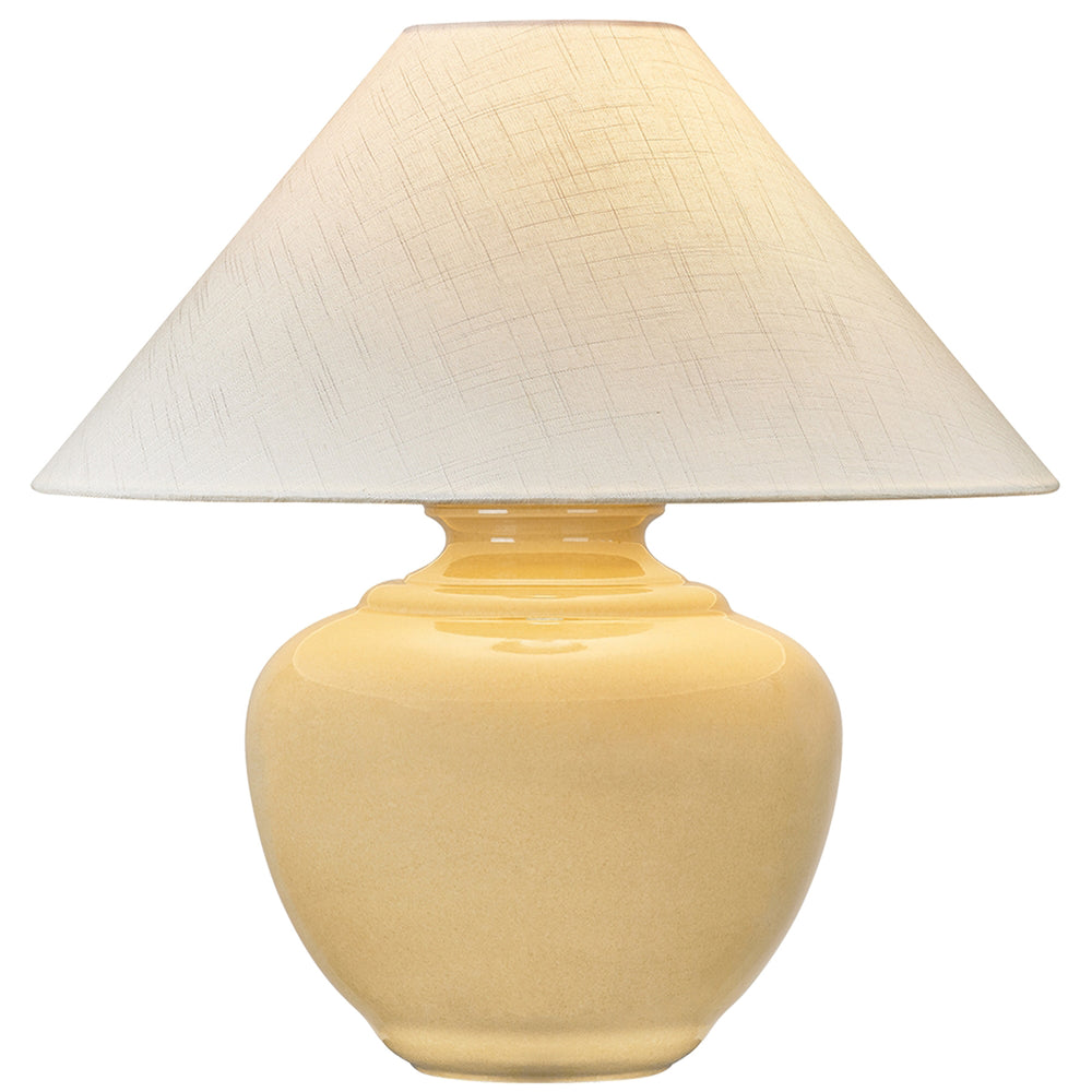French Ridge Table Lamp, Aged Brass/Ceramic Dijon Wash