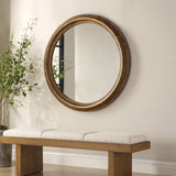 Frontier Round Mirror, Brown