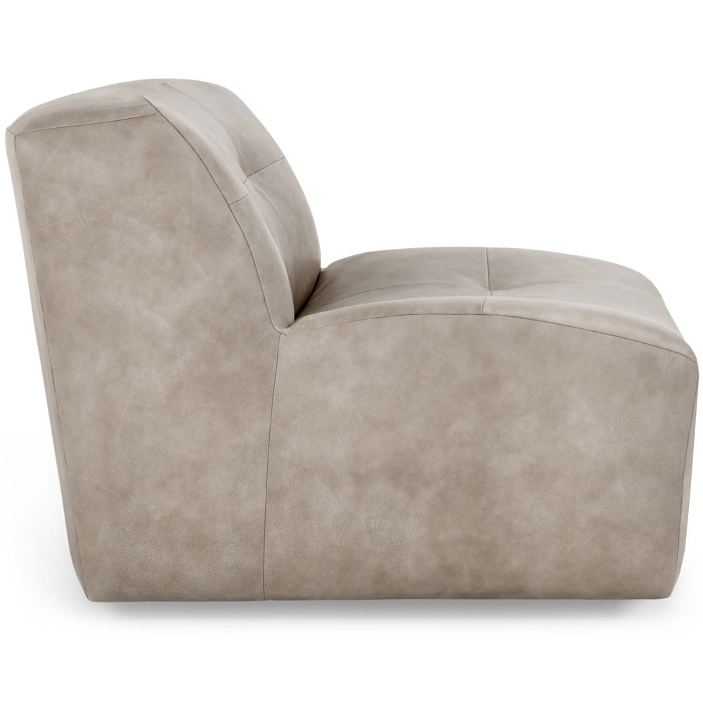 Gabriel Leather Swivel Chair, Overcast Gray-Furniture - Chairs-High Fashion Home