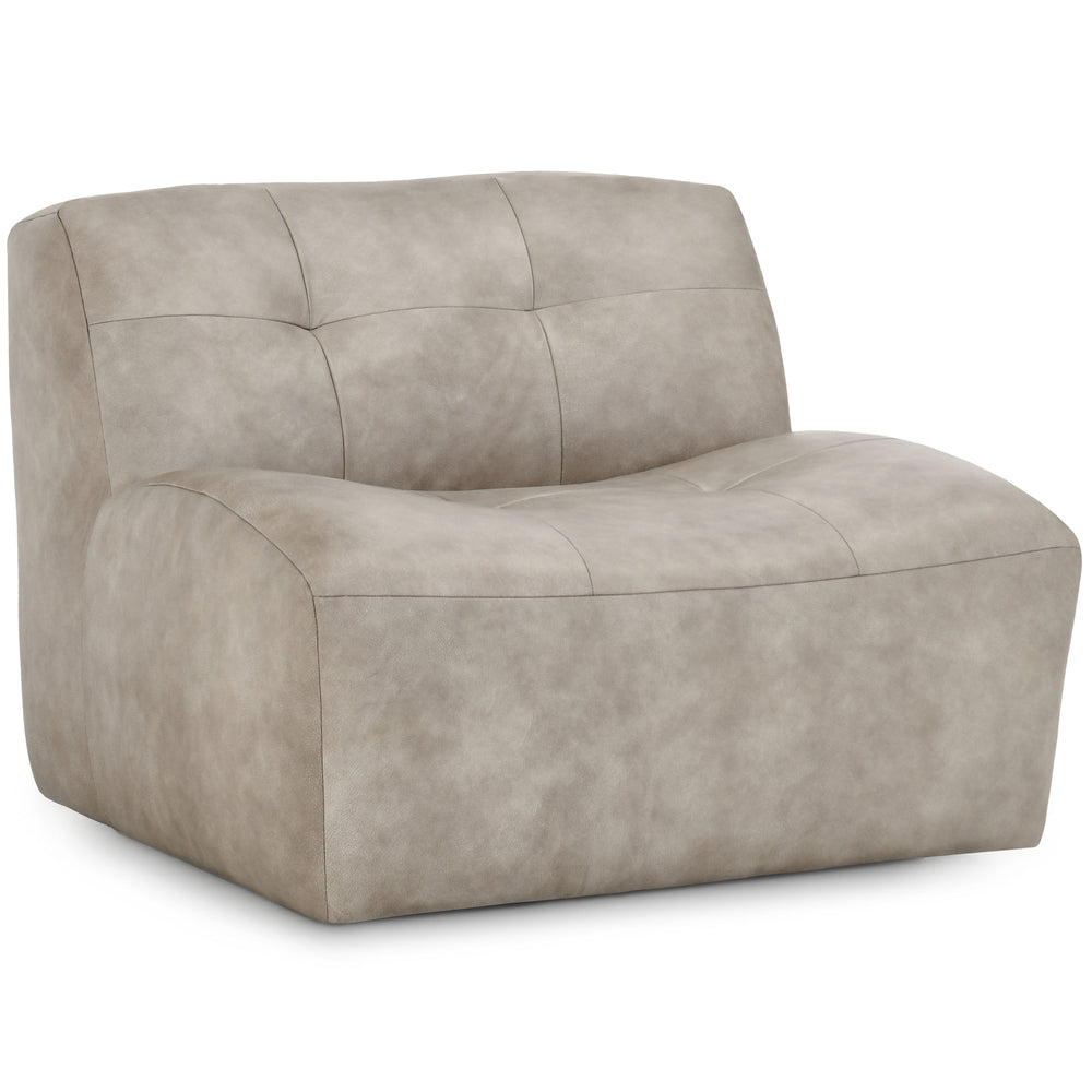 Gabriel Leather Swivel Chair, Overcast Gray