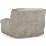 Gabriel Leather Swivel Chair, Overcast Gray-Furniture - Chairs-High Fashion Home