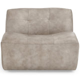 Gabriel Leather Swivel Chair, Overcast Gray