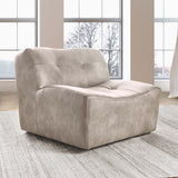 Gabriel Leather Swivel Chair, Overcast Gray