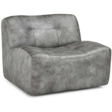 Gabriel Leather Swivel Chair, Storm Gray-Furniture - Chairs-High Fashion Home