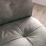 Gabriel Leather Swivel Chair, Storm Gray-Furniture - Chairs-High Fashion Home
