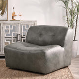 Gabriel Leather Swivel Chair, Storm Gray-Furniture - Chairs-High Fashion Home
