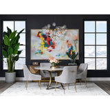 Gage Round Dining Table, White Marble-Furniture - Dining-High Fashion Home