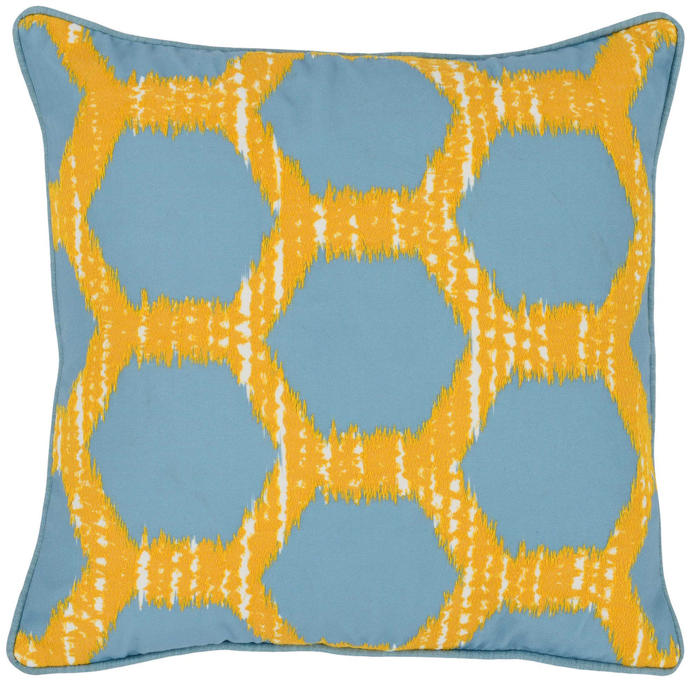 Gaines Outdoor Pillow, Yellow/Blue