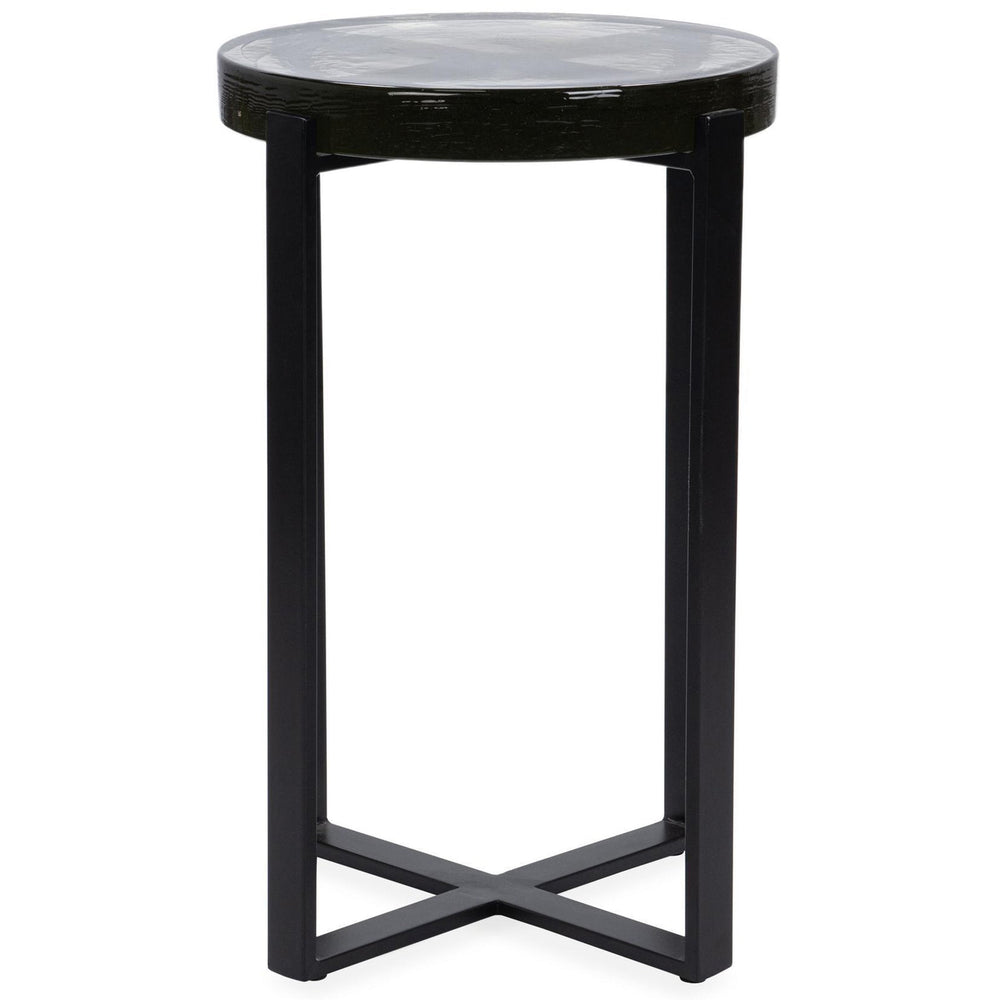 Gallie Round Accent Table, Black-Furniture - Accent Tables-High Fashion Home