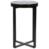 Gallie Round Accent Table, Black-Furniture - Accent Tables-High Fashion Home