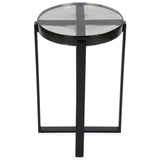 Gallie Round Accent Table, Black-Furniture - Accent Tables-High Fashion Home
