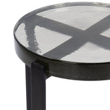Gallie Round Accent Table, Black-Furniture - Accent Tables-High Fashion Home