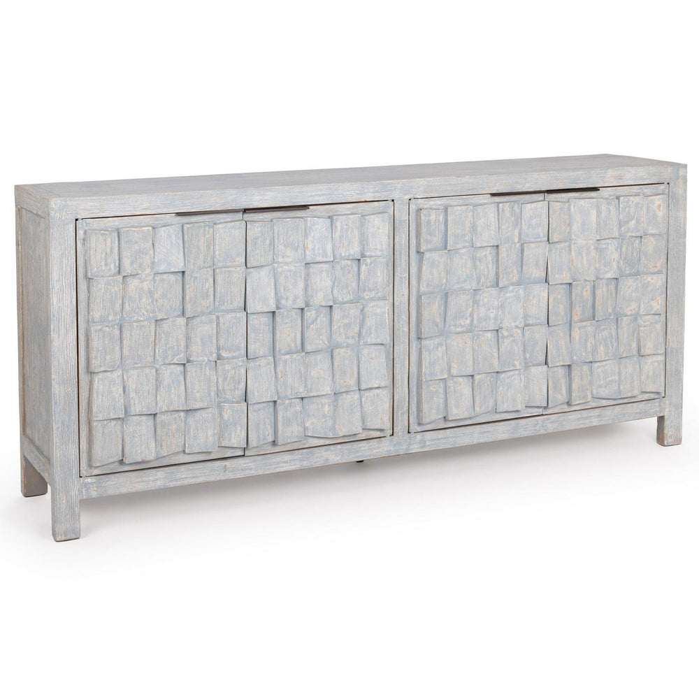 Gama 4 Door Cabinet, Blue Washed-Furniture - Storage-High Fashion Home