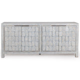 Gama 4 Door Cabinet, Blue Washed-Furniture - Storage-High Fashion Home