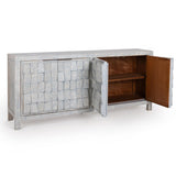 Gama 4 Door Cabinet, Blue Washed-Furniture - Storage-High Fashion Home