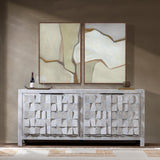 Gama 4 Door Cabinet, Blue Washed-Furniture - Storage-High Fashion Home