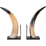 Gamil Horn Bookends, Black, Set of 2-Accessories-High Fashion Home