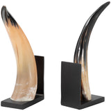 Gamil Horn Bookends, Black, Set of 2-Accessories-High Fashion Home