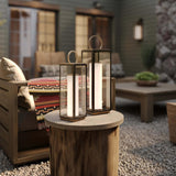 Gareth 22.5" Rechargeable Lamp, Textured Bronze-Lighting-High Fashion Home