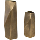 GeoForm Outdoor Vases, Set of 2, Antique Brass-Accessories-High Fashion Home