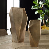 GeoForm Outdoor Vases, Set of 2, Antique Brass-Accessories-High Fashion Home
