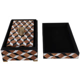 Geo Print Boxes, Black/Brown, Set of 2-Accessories-High Fashion Home