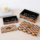 Geo Print Boxes, Black/Brown, Set of 2-Accessories-High Fashion Home