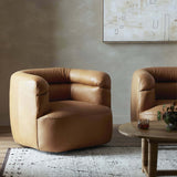 Gerrie Leather Swivel Chair, Brickhouse Butterscotch