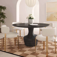 Gevra Round Dining Table, Black