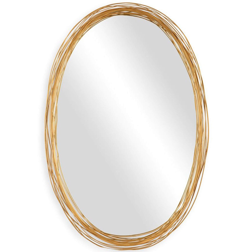 Gillian Oval Mirror, Brushed Gold