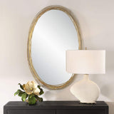 Gillian Oval Mirror, Brushed Gold