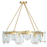 Gina Round Chandelier, Gold-Lighting-High Fashion Home