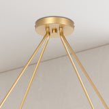 Gina Round Chandelier, Gold-Lighting-High Fashion Home