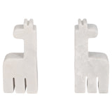 Giraffe Bookends, White, Set of 2-Accessories-High Fashion Home