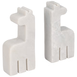 Giraffe Bookends, White, Set of 2-Accessories-High Fashion Home