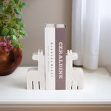 Giraffe Bookends, White, Set of 2-Accessories-High Fashion Home