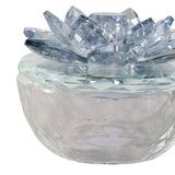 Glass Trinket Box, Blue Lotus, Set of 2-Accessories-High Fashion Home