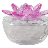 Glass Trinket Box, Fuchsia Lotus, Set of 2-Accessories-High Fashion Home