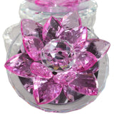 Glass Trinket Box, Fuchsia Lotus, Set of 2-Accessories-High Fashion Home