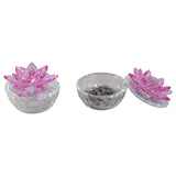 Glass Trinket Box, Fuchsia Lotus, Set of 2-Accessories-High Fashion Home
