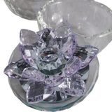 Glass Trinket Box, Purple Lotus, Set of 2-Accessories-High Fashion Home