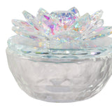 Glass Trinket Box, Rainbow Lotus, Set of 2-Accessories-High Fashion Home
