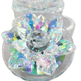 Glass Trinket Box, Rainbow Lotus, Set of 2-Accessories-High Fashion Home